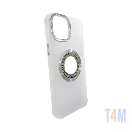 Capa de Silicone com Diamond Designe para Apple iPhone 15 Ultra Branco